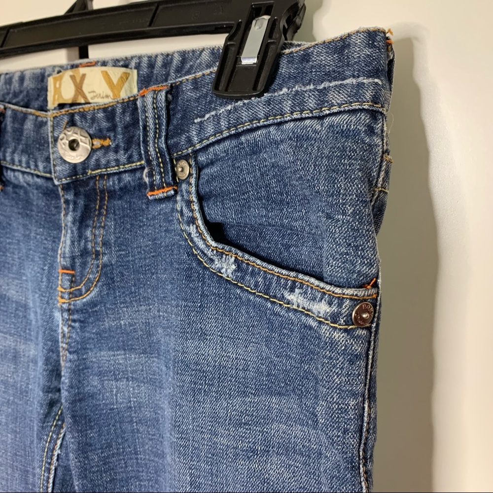 Roxy Cropped Denim Jean Pants - Picture 2 of 12